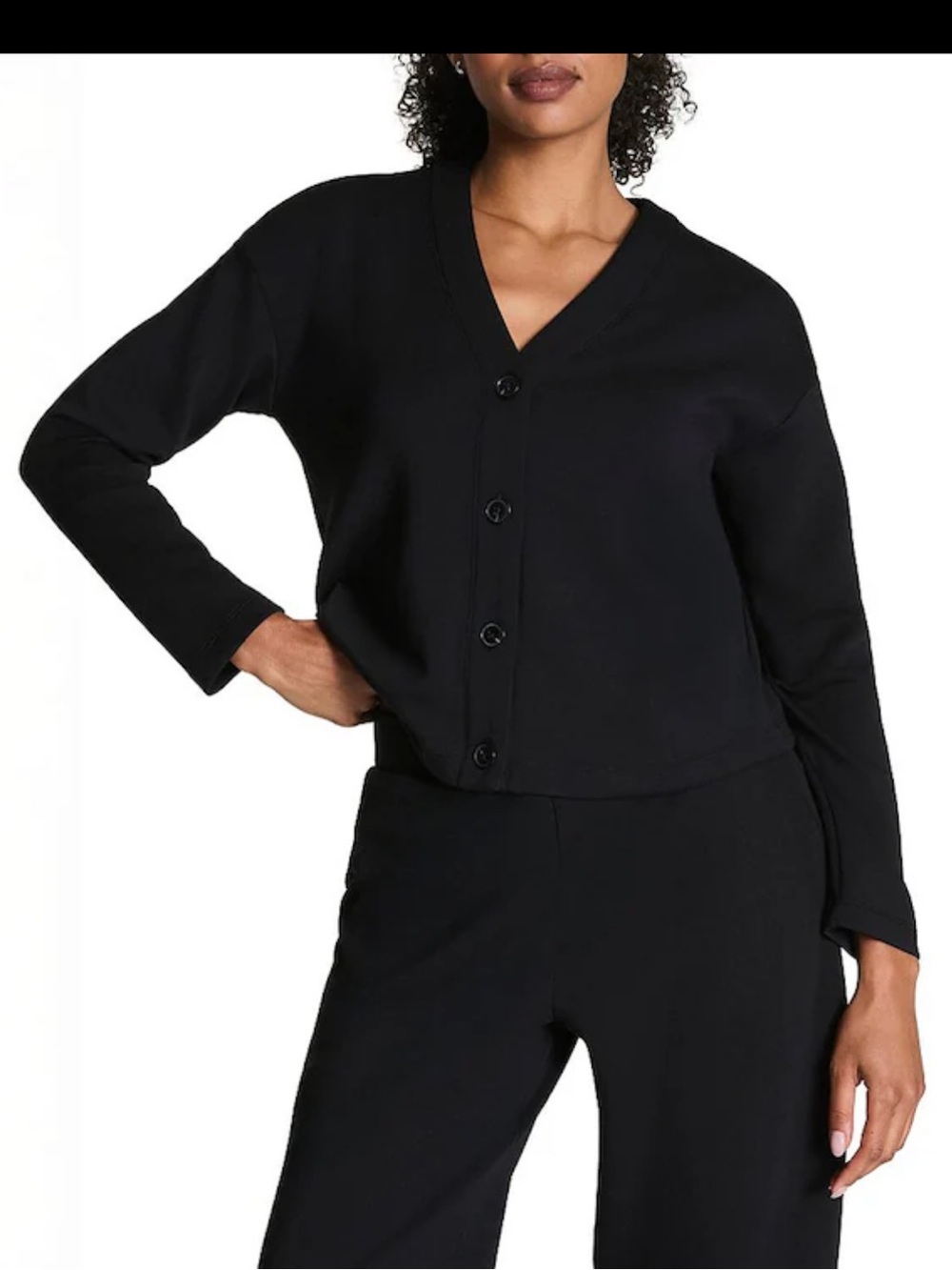 SPANX AirEssentials Coordinating V-Neckline Long Sleeve Button Front Cardigan XS